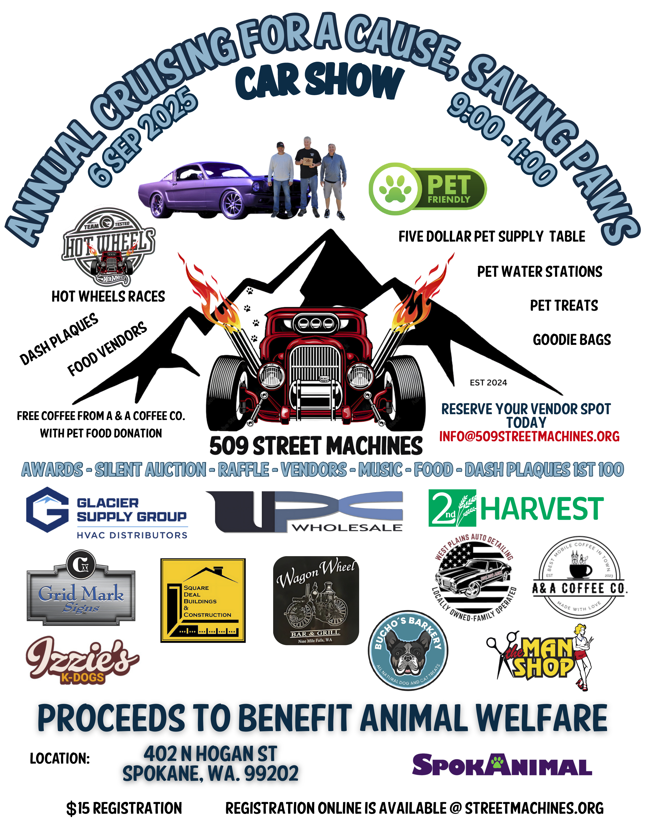  Cruising for a Cause, Saving Paws Fundraiser Saturday September 6th 9-1pm 2025